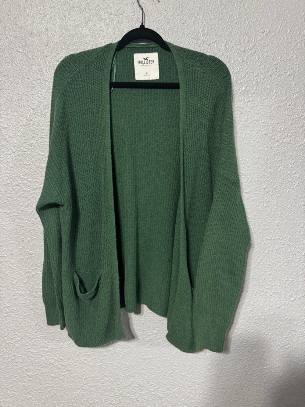 Hollister Open-Front Forest Green Knit Cardigan